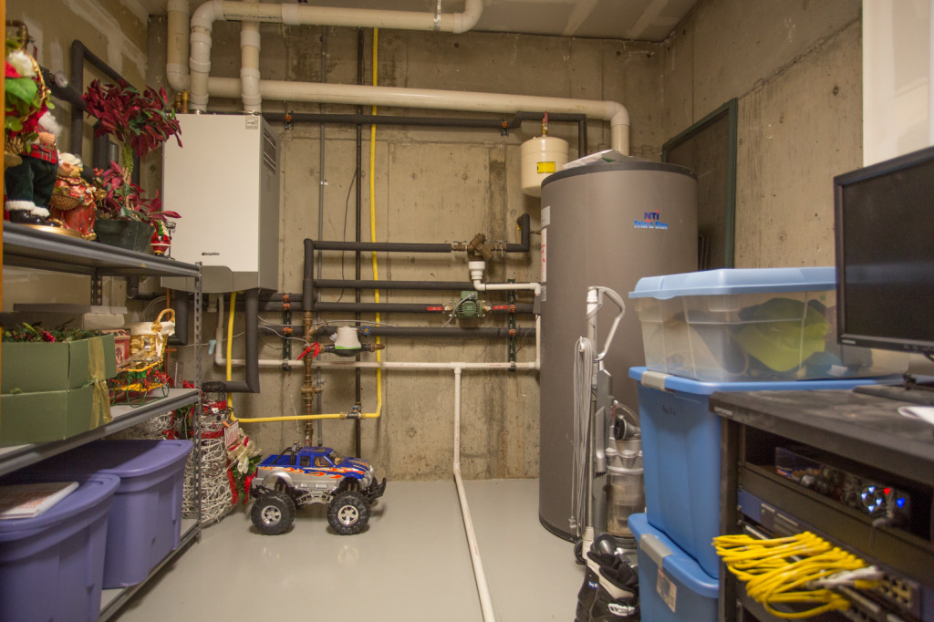 Mechanical room with upgraded systems for efficiency.