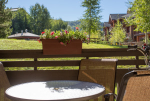 The Lodge condo, patio, mountains