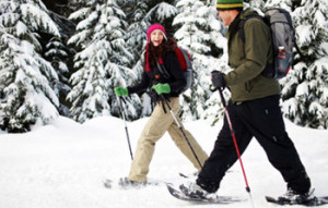 Champagne powder snowshoeing available here